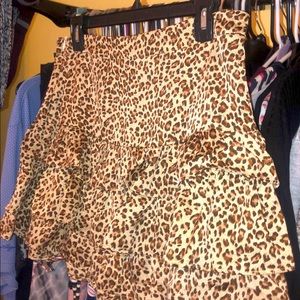 Cheetah Print Mini Ruffle Skirt